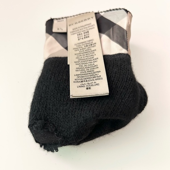 BURBERRY Authentic Women's 100% Sheep Leather Gloves Lined 6 1/2 - Picture 12 of 12